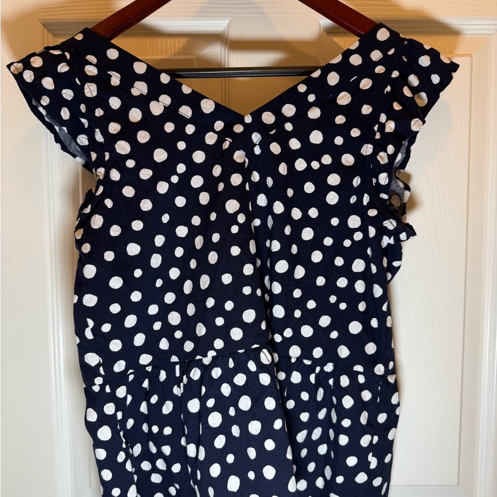 LOFT Navy Polka Dot‎ Blouse